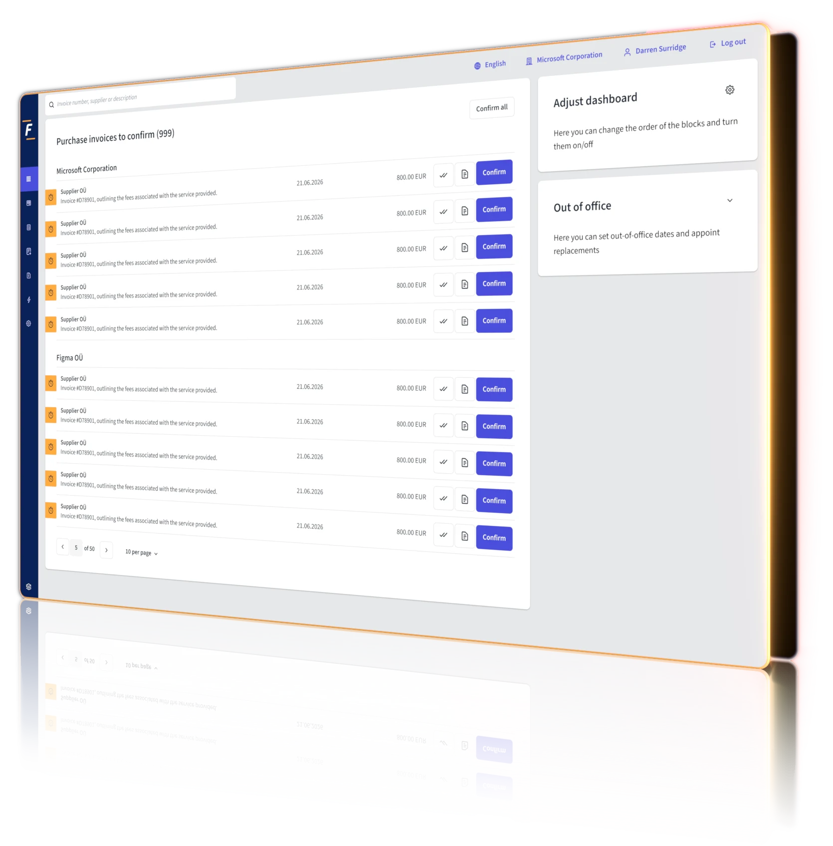 Écran de la plateforme Fitek : vue d’ensemble de la plateforme